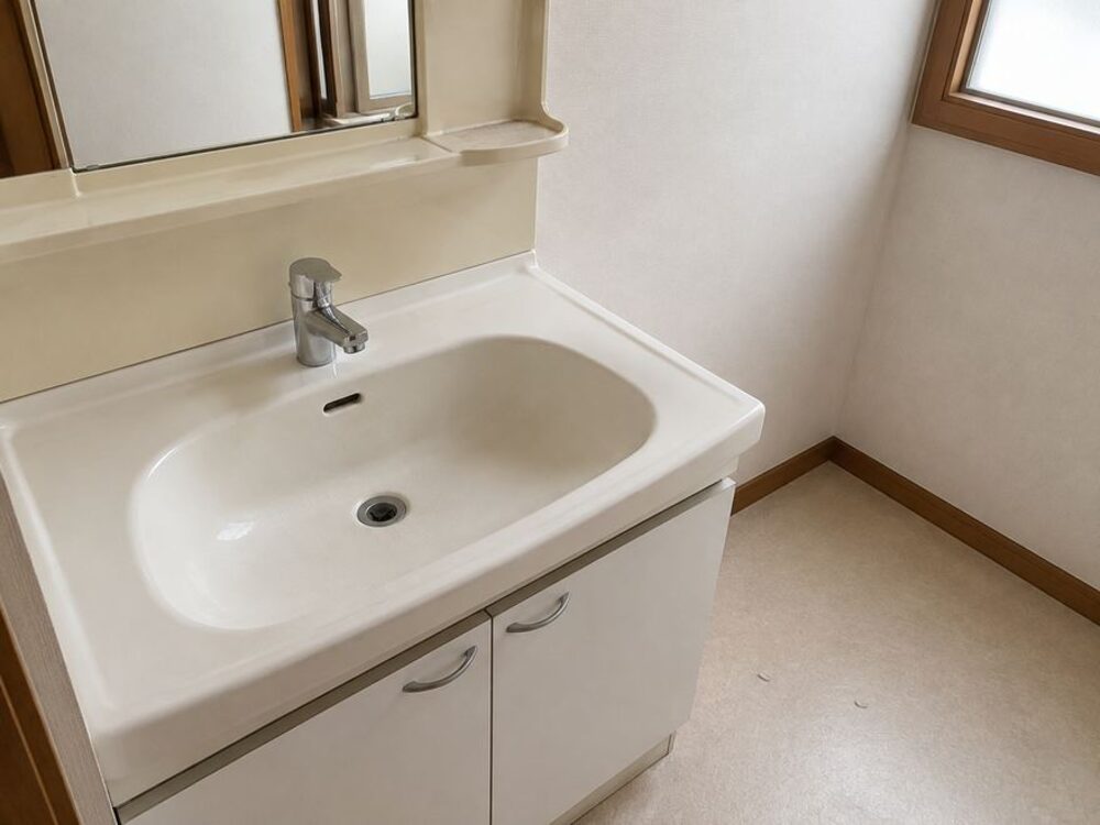 空き家管理レポートの作業前の写真：洗面所